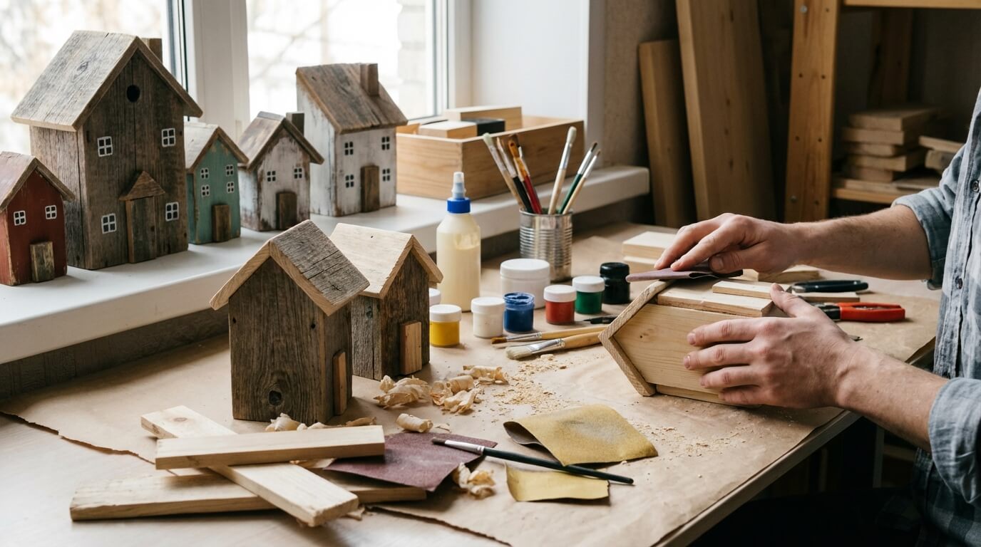 Co obnáší výroba dřevěných dekoračních domečků