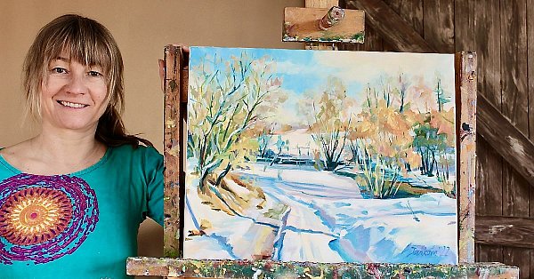 Kurz olejomalby „Zimní krajina"