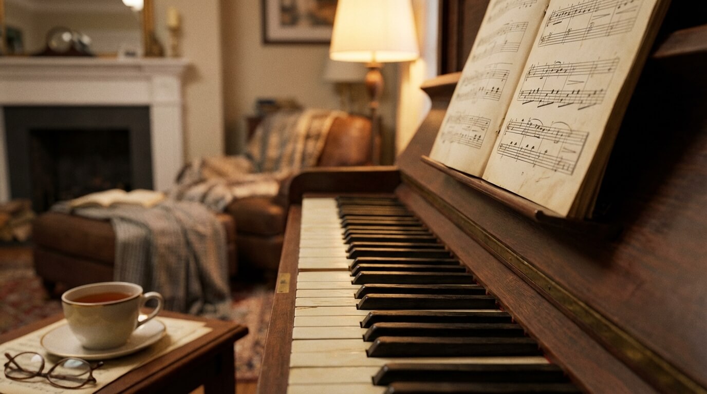 Klaviatúra klavíra s notami