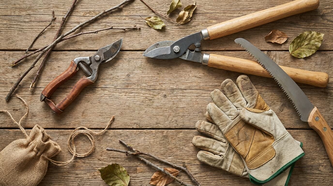 Zahradnické nářadí potřebné pro řez ovocných stromů